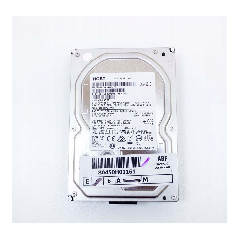 HGST 2 TB SAS 3.5" HDD